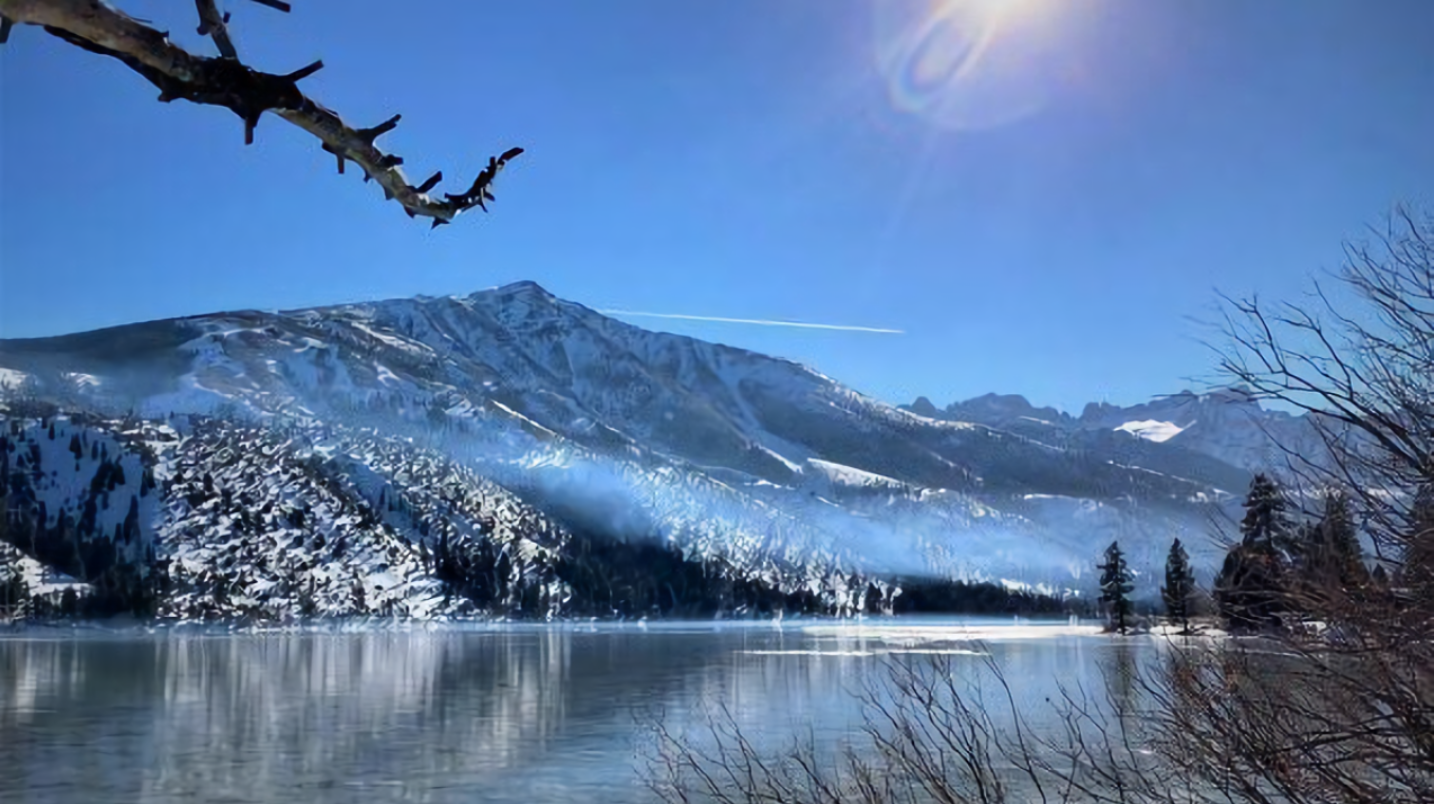 Wildfire smoke over a valley